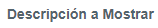 2. Descripción a mostrar